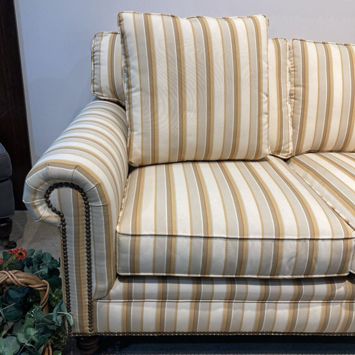 Walter E. Smithe Classic Striped Roll-Arm Sofa - image-3