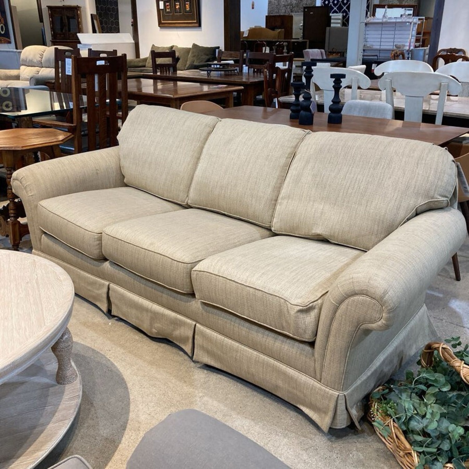 Skirted 3-Seat Roll-Arm Sofa - image-2