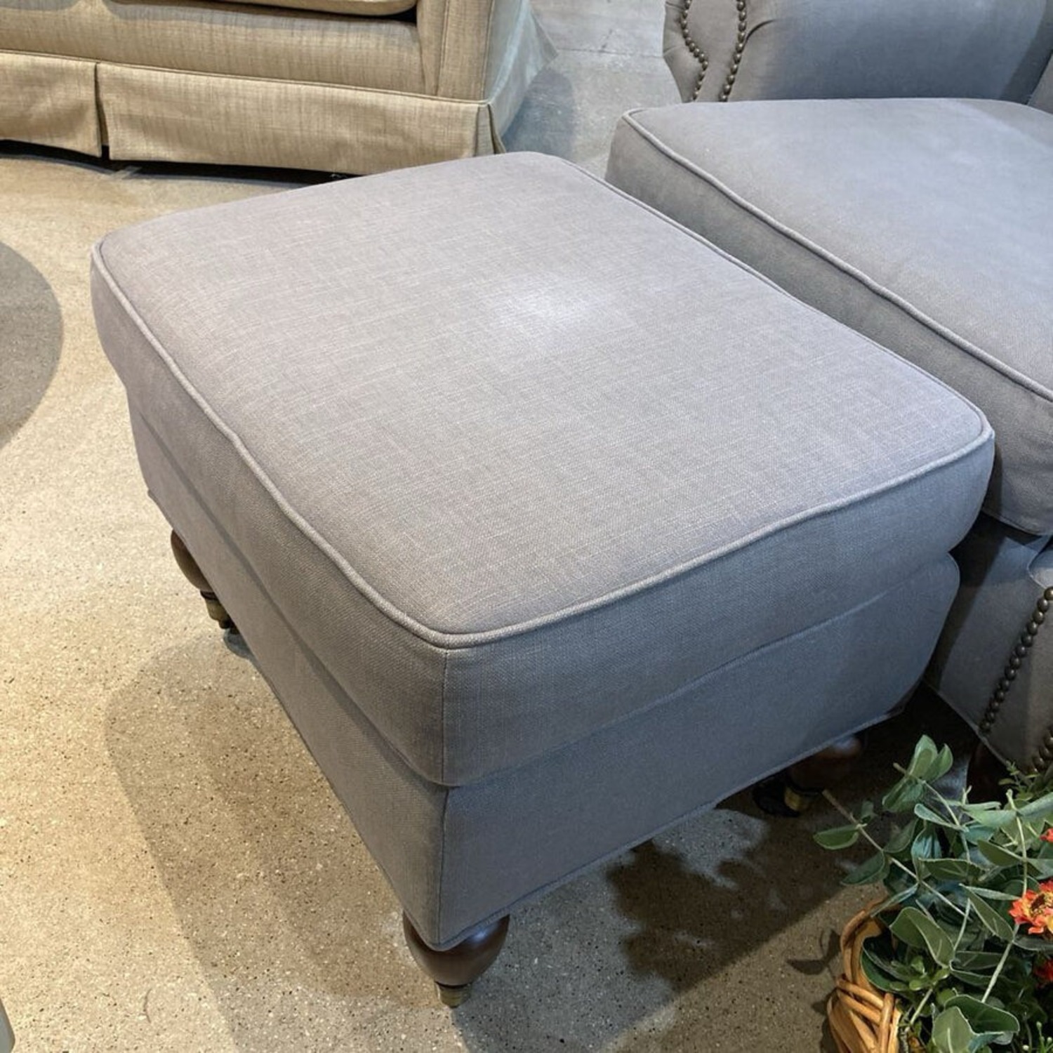 Pottery Barn Brooklyn Fabric Armchair w/ Ottoman - image-13