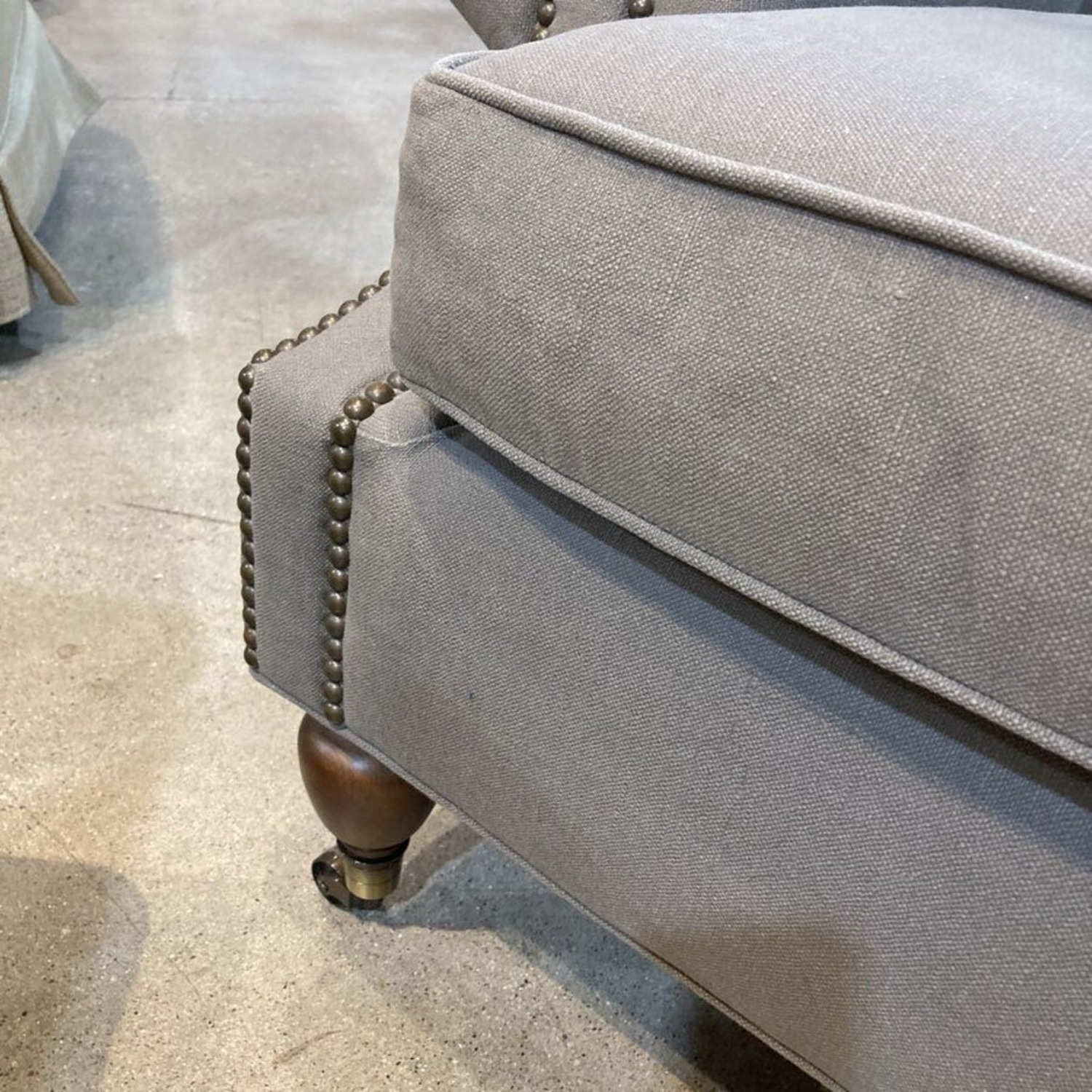 Pottery Barn Brooklyn Fabric Armchair w/ Ottoman - image-8