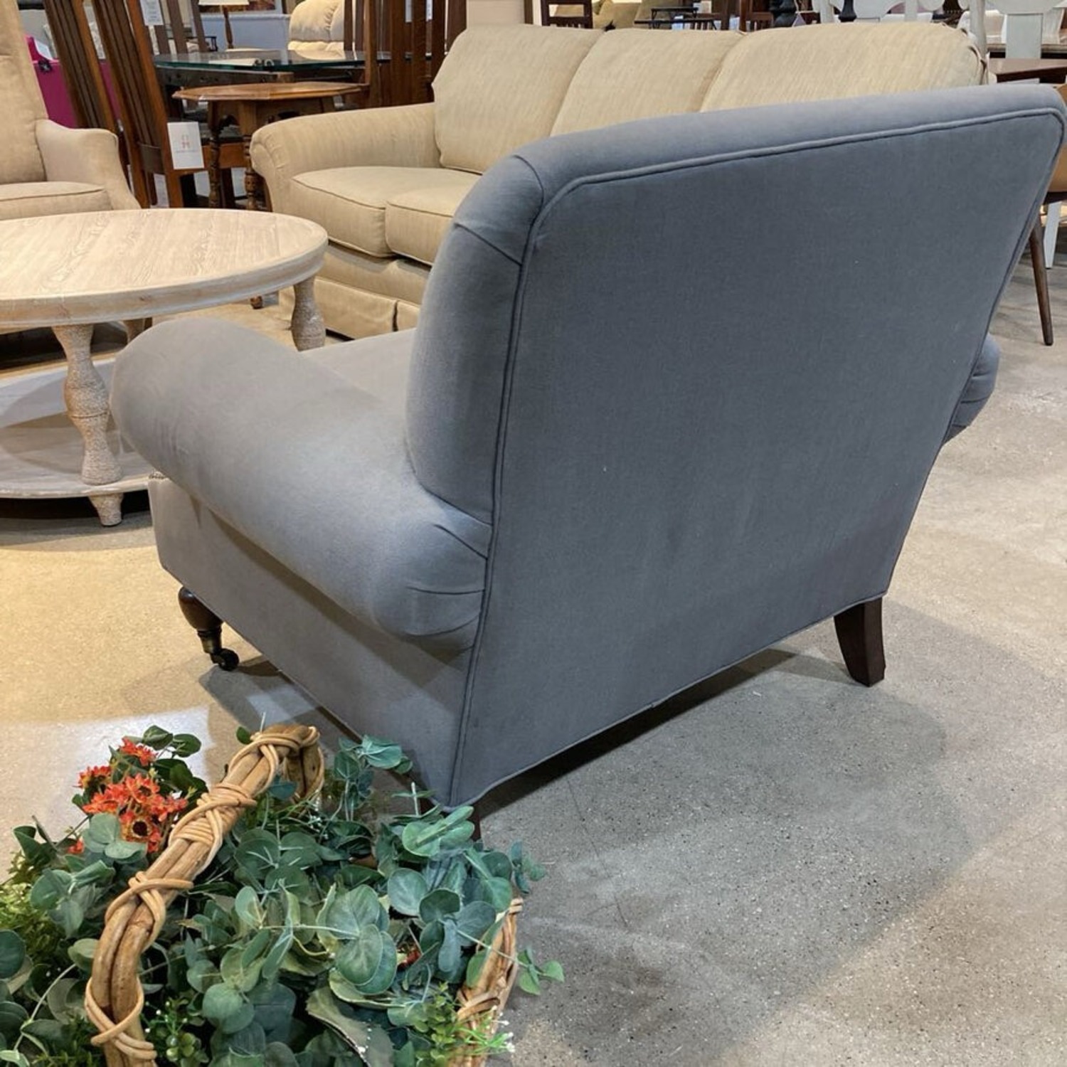 Pottery Barn Brooklyn Fabric Armchair w/ Ottoman - image-11