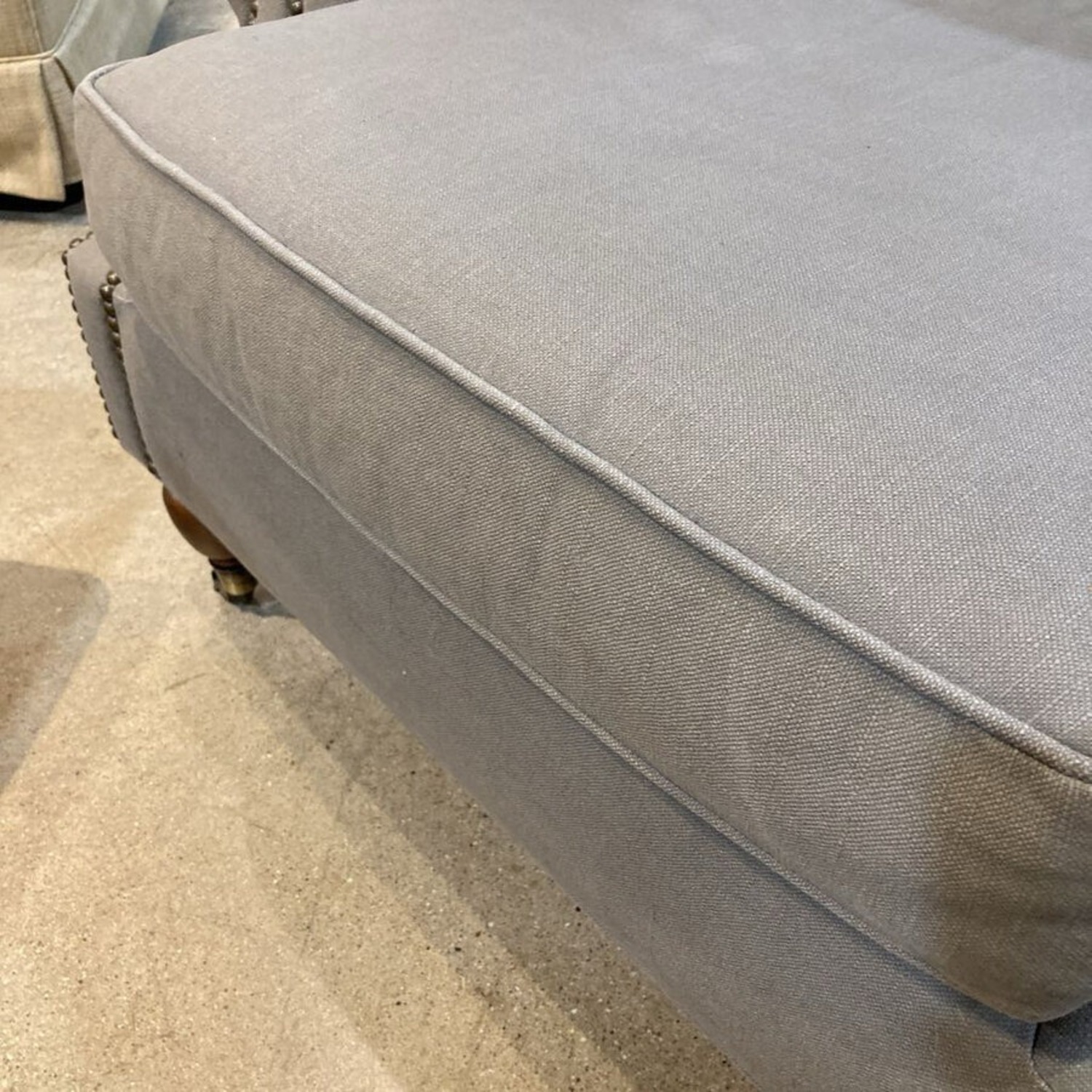 Pottery Barn Brooklyn Fabric Armchair w/ Ottoman - image-7