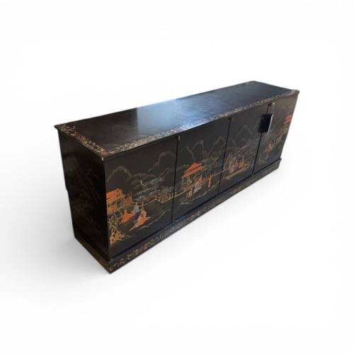Used Black Lacquer Oriental Credenza for sale on AptDeco