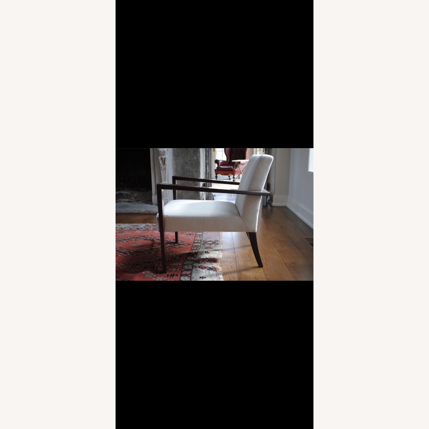 Pair Ligne Roset Didier Gomez French Line White Wood Armchairs - image-1