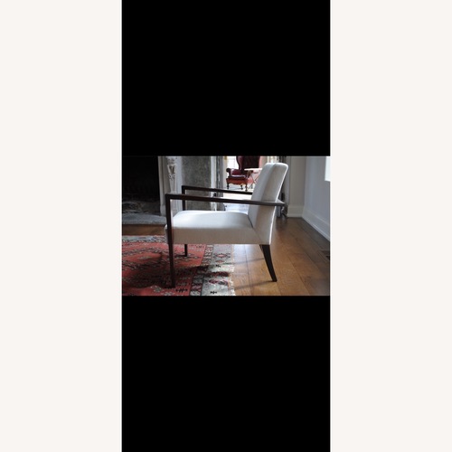 Used Pair Ligne Roset Didier Gomez French Line White Wood Armchairs for sale on AptDeco