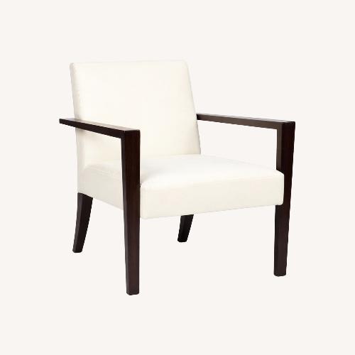 Used Pair Ligne Roset Didier Gomez French Line White Wood Armchairs for sale on AptDeco