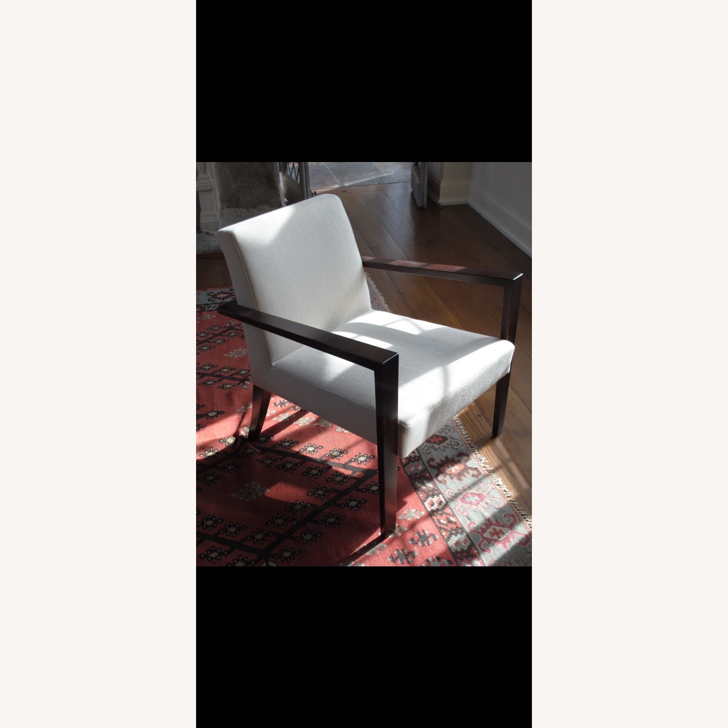 Pair Ligne Roset Didier Gomez French Line White Wood Armchairs - image-3