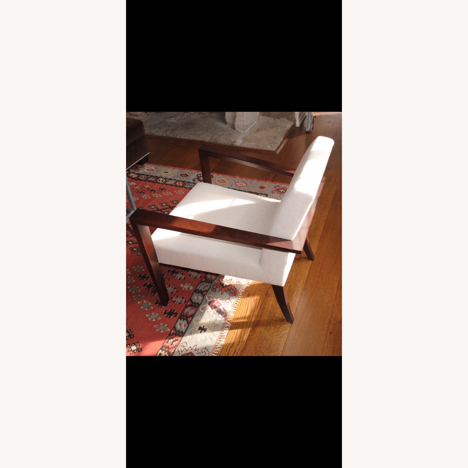 Pair Ligne Roset Didier Gomez French Line White Wood Armchairs - image-2