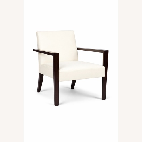 Used Pair Ligne Roset Didier Gomez French Line White Wood Armchairs for sale on AptDeco
