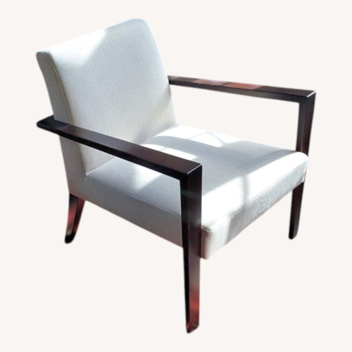 Used Pair Ligne Roset Didier Gomez French Line White Wood Armchairs for sale on AptDeco