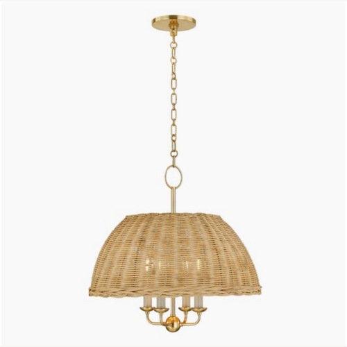 Used One King's Lane Natural Rattan Ceiling Lamp for sale on AptDeco