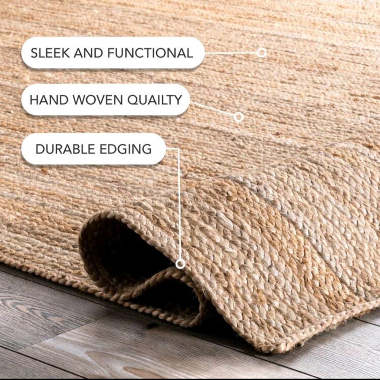 Vintage/Antique Natural Rattan Area Rug 8' x 10' - image-3