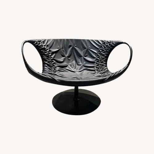 Used Patricia Urquiola Smock Chair in Black Leather for sale on AptDeco