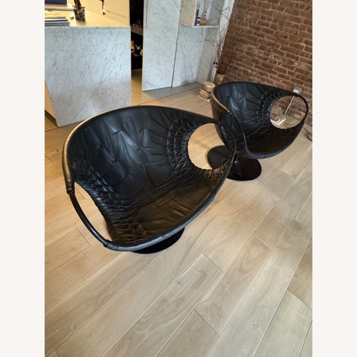 Used Patricia Urquiola Smock Chair in Black Leather for sale on AptDeco