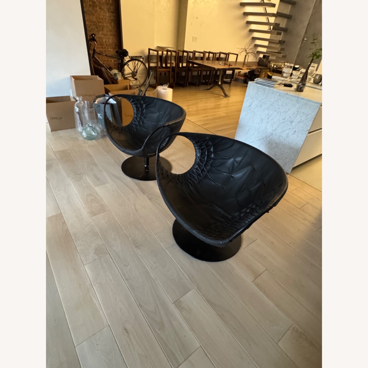 Patricia Urquiola Smock Chair in Black Leather - image-2