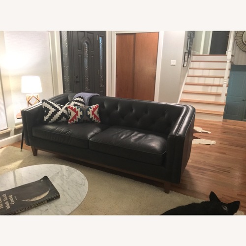 Used Article Hamber Black Leather 3+ Seater Sofa for sale on AptDeco