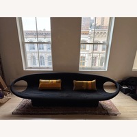 Moroso Patricia Urquiola Black Smock Tuxedo Sofa