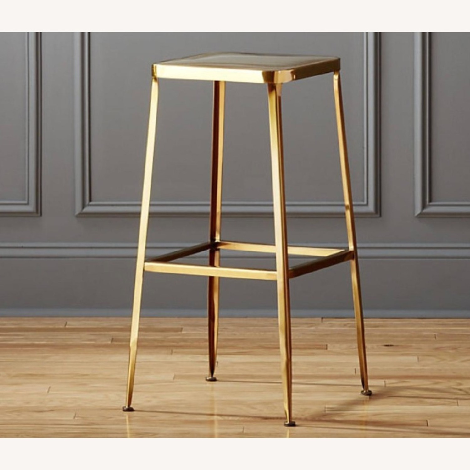 CB2 Flint Gold Metal Stools - image-3