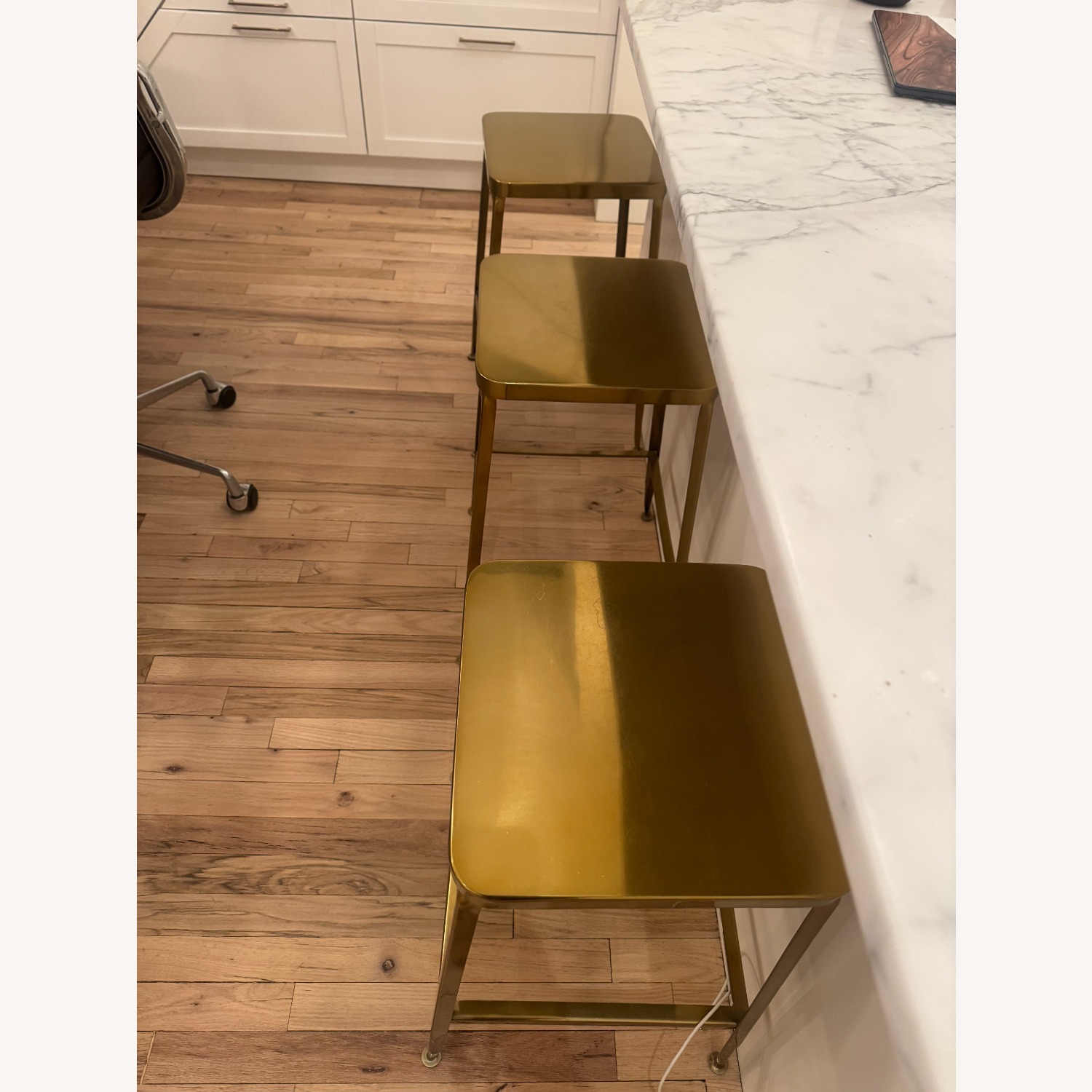 CB2 Flint Gold Metal Stools - image-2
