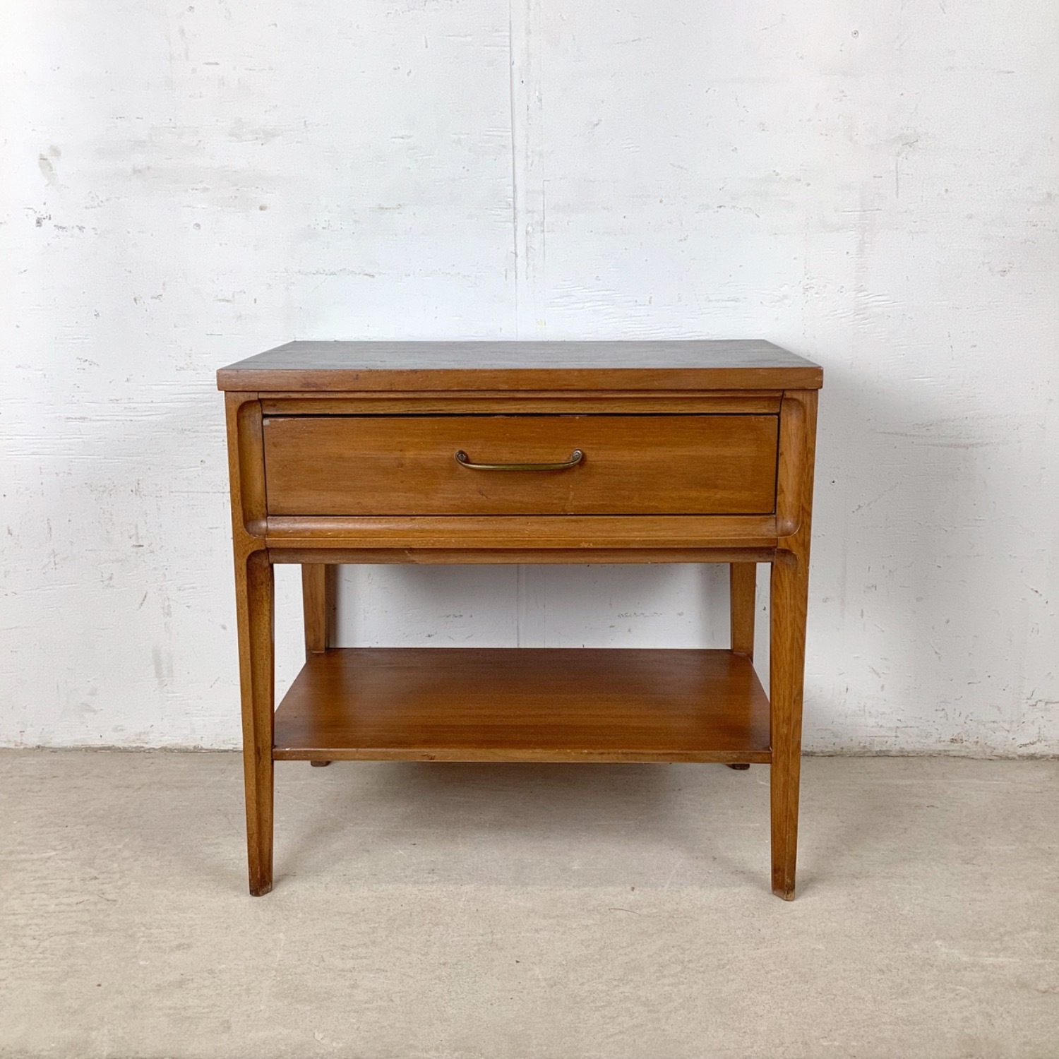 Vintage Mid-Century Nightstand with Black Top - image-18