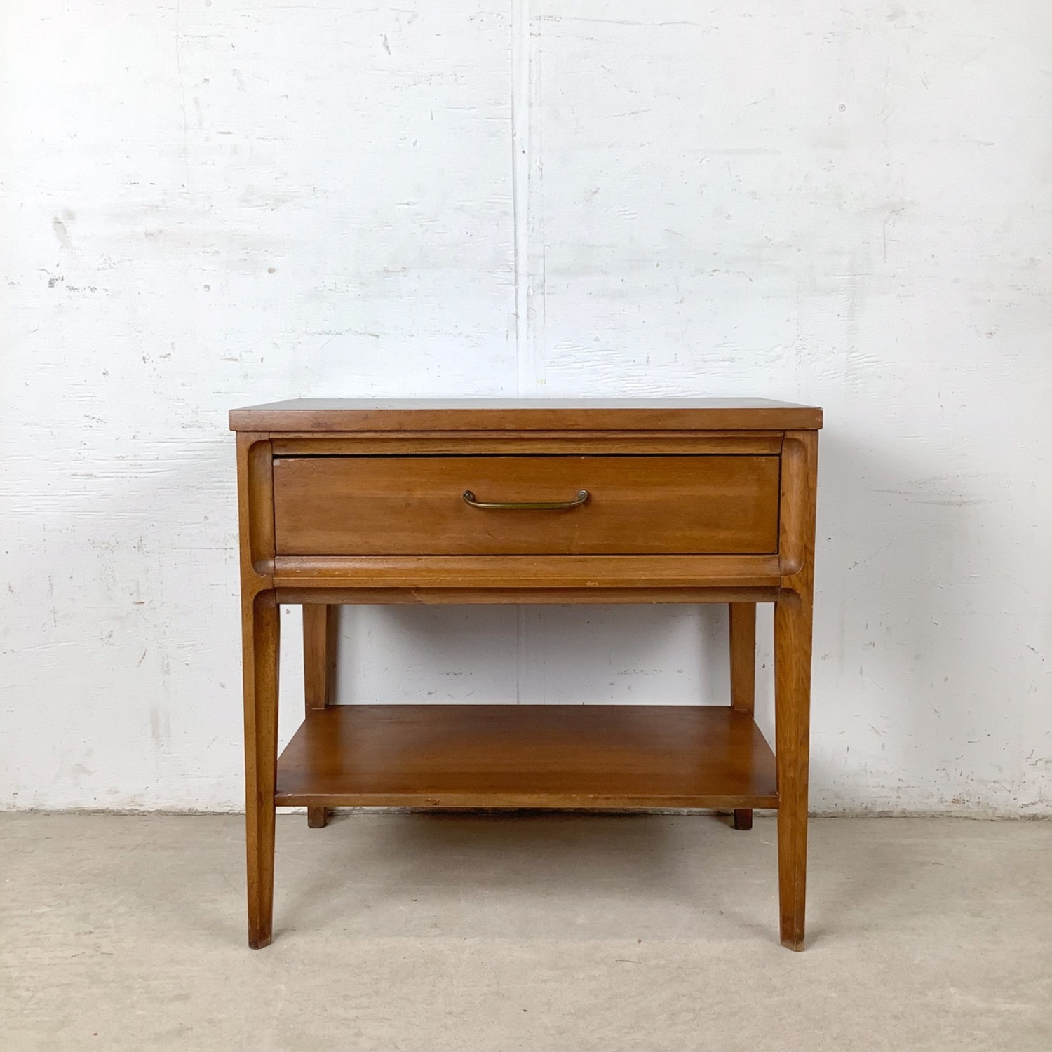 Vintage Mid-Century Nightstand with Black Top - image-6