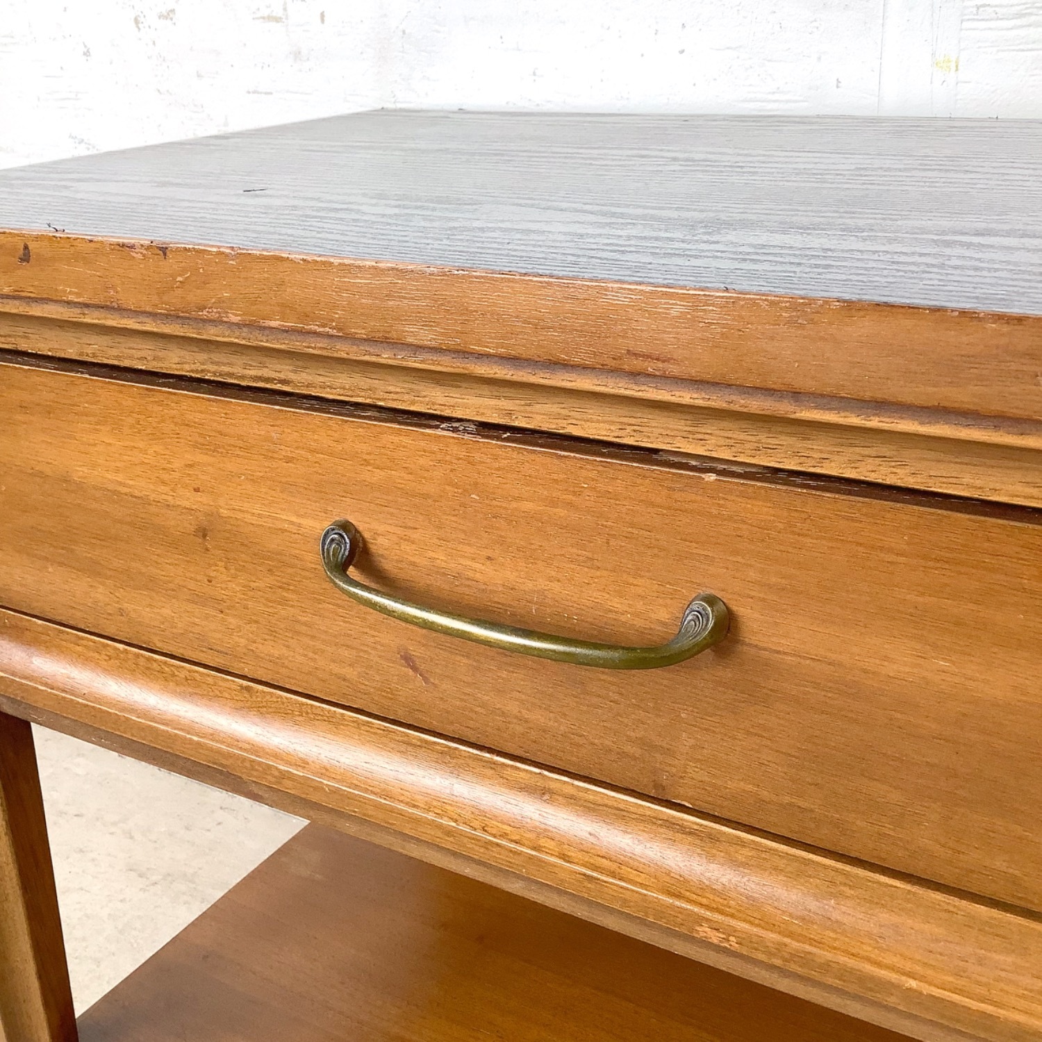 Vintage Mid-Century Nightstand with Black Top - image-13