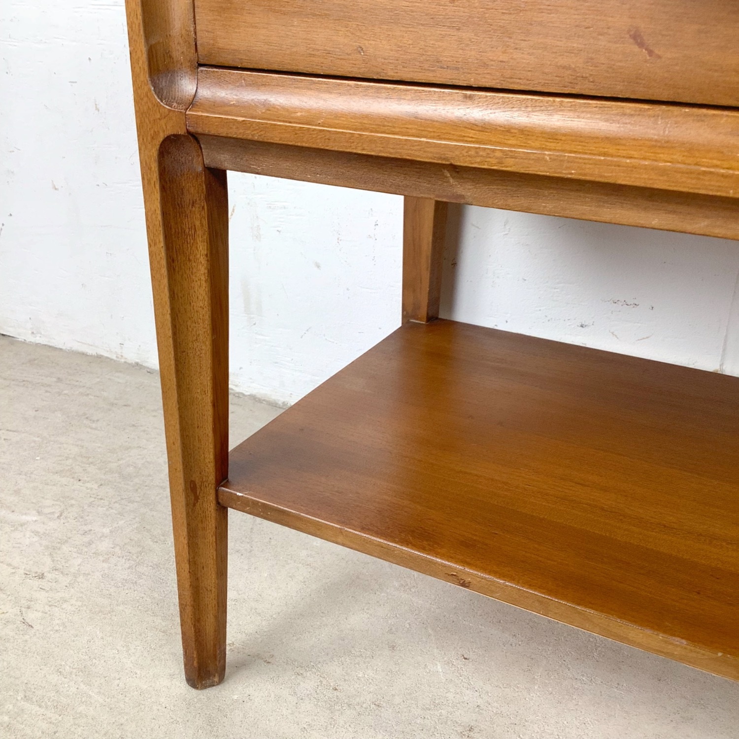 Vintage Mid-Century Nightstand with Black Top - image-11