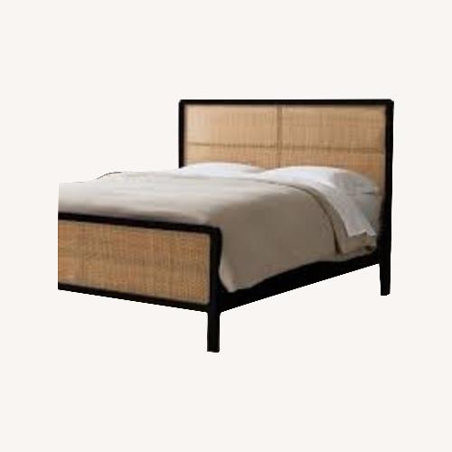 Used West Elm Ida Black Wood Queen Bed for sale on AptDeco