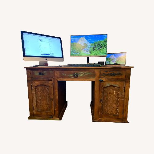 Used Moti Trinidad Writing Dark Brown Wood Desk for sale on AptDeco