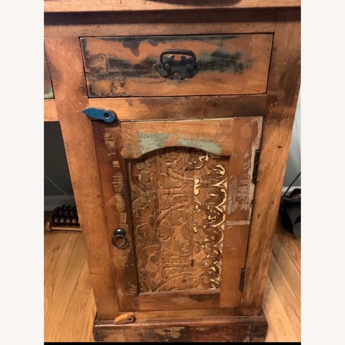 Used Moti Trinidad Writing Dark Brown Wood Desk for sale on AptDeco