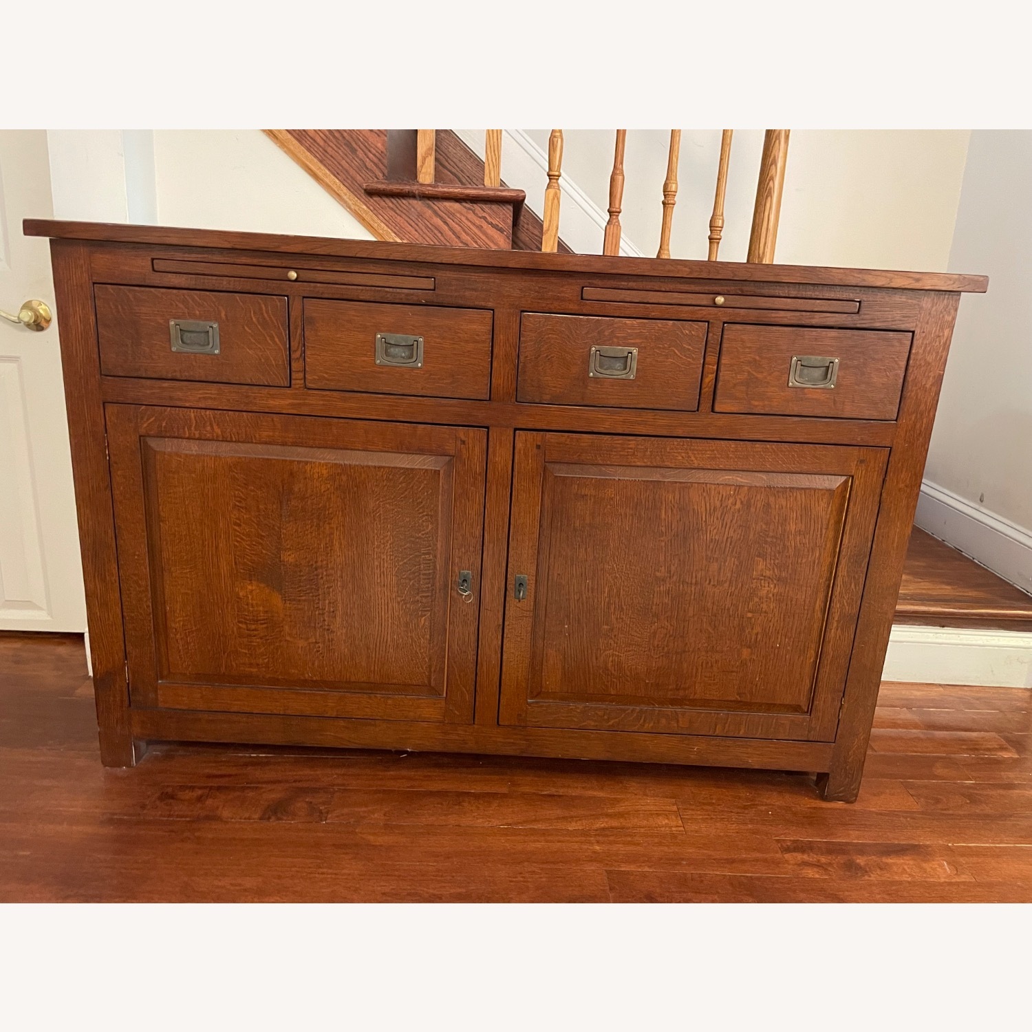 Crate & Barrel Dark Brown Wood Sideboard - image-1