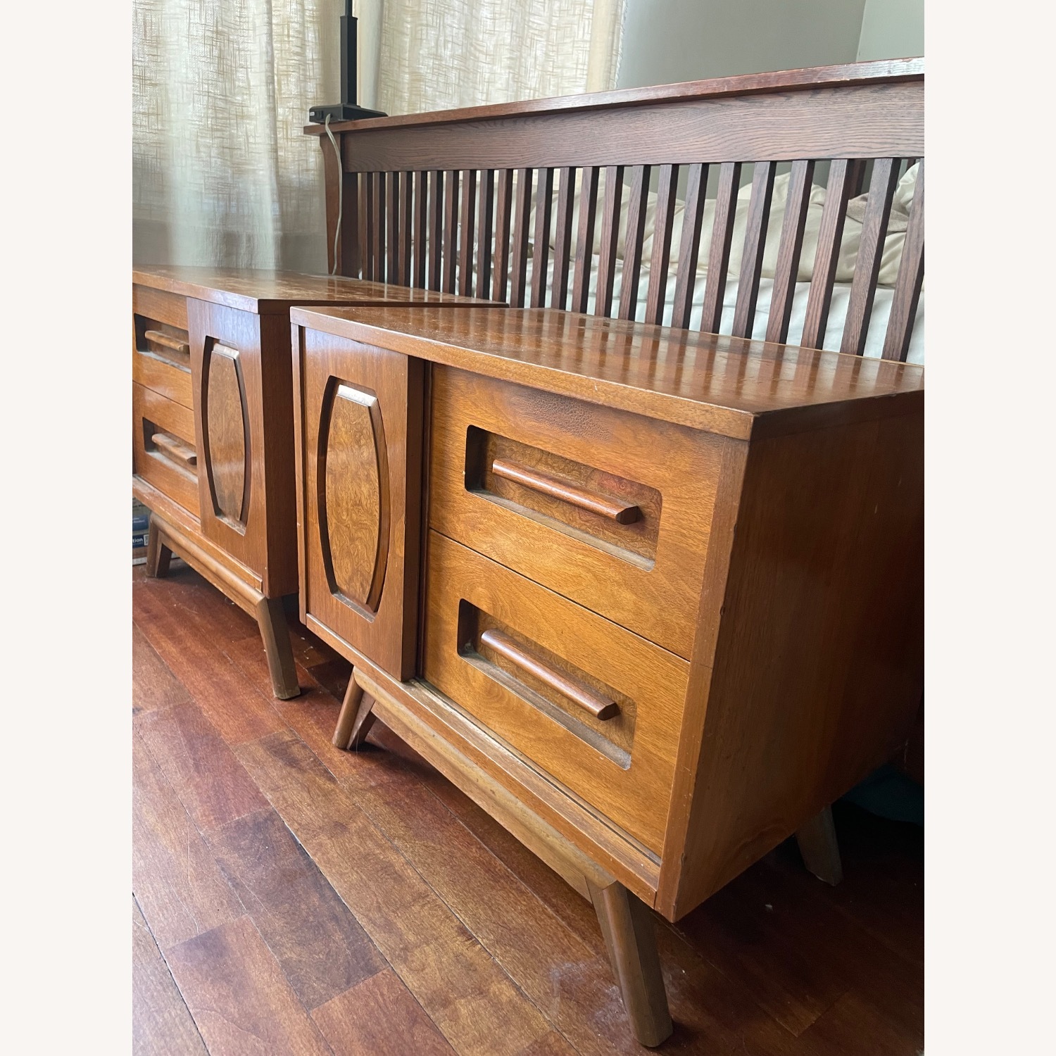Vintage/Antique Finds Dark Brown Wood Nightstands - image-3