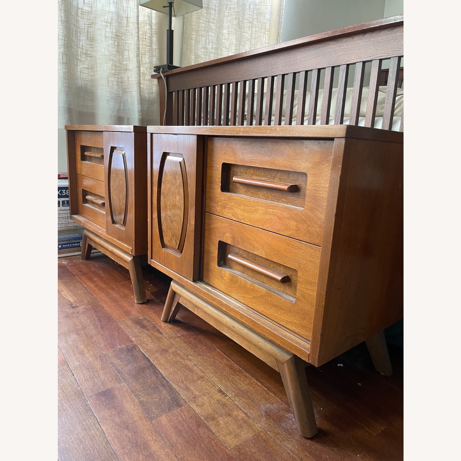 Vintage/Antique Finds Dark Brown Wood Nightstands - image-2
