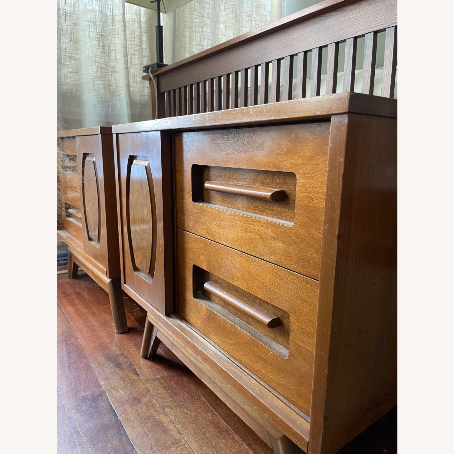 Vintage/Antique Finds Dark Brown Wood Nightstands - image-4