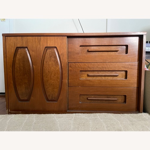 Used Vintage/Antique Finds Dark Brown Wood Dresser for sale on AptDeco