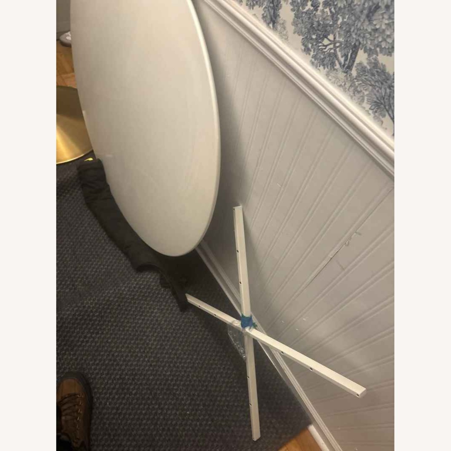 CB2 Odyssey White and Brass Tulip Table - image-4