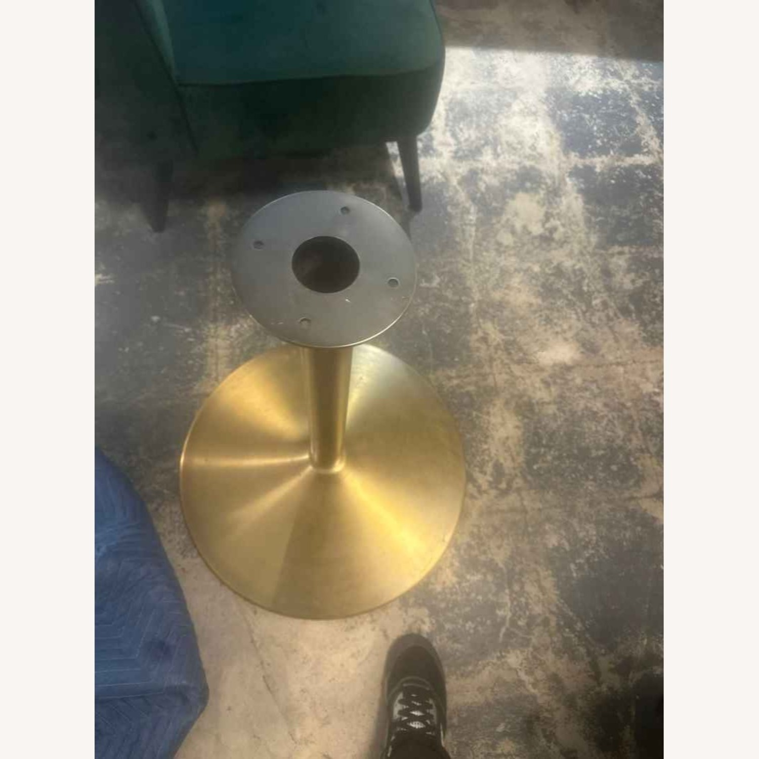 CB2 Odyssey White and Brass Tulip Table - image-5