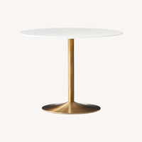 CB2 Odyssey White and Brass Tulip Table