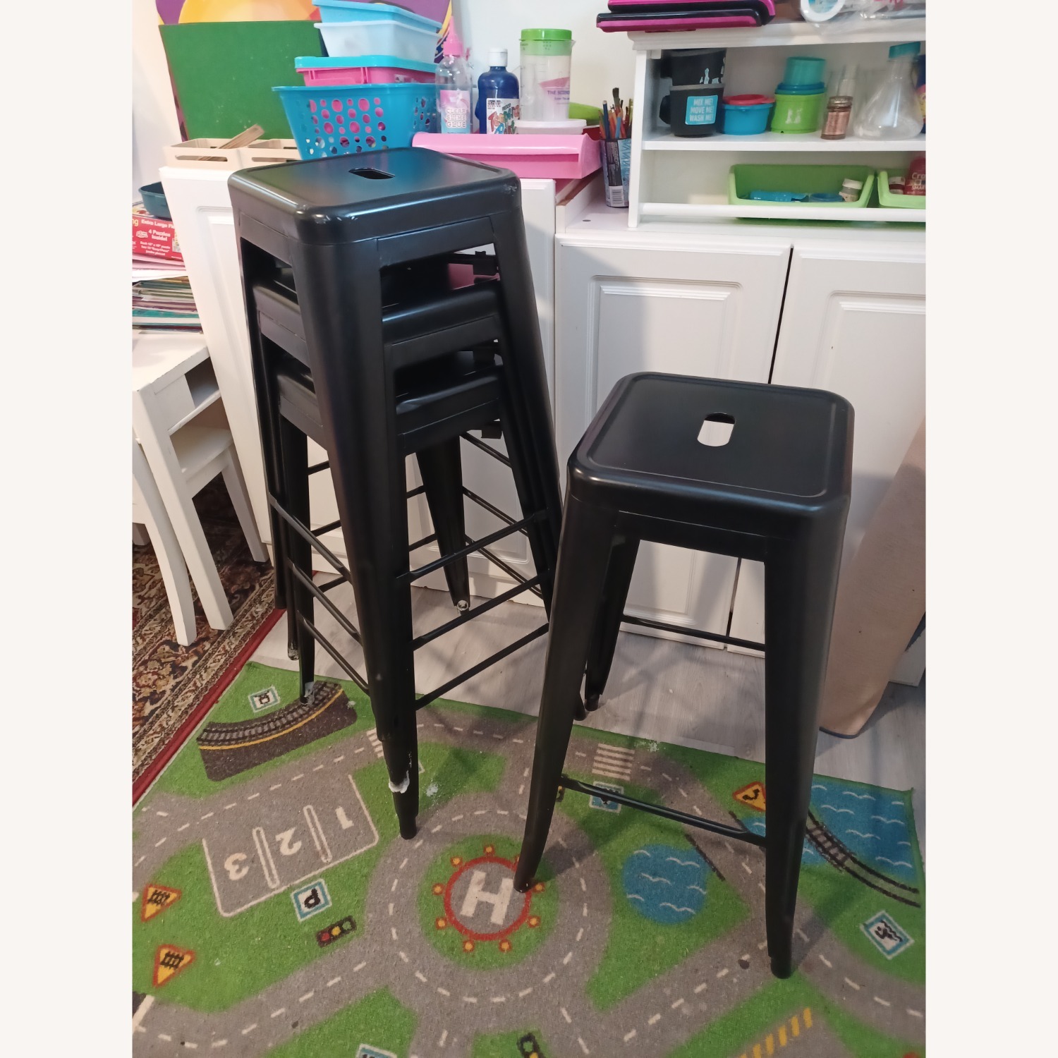 Black Metal Stools - image-6
