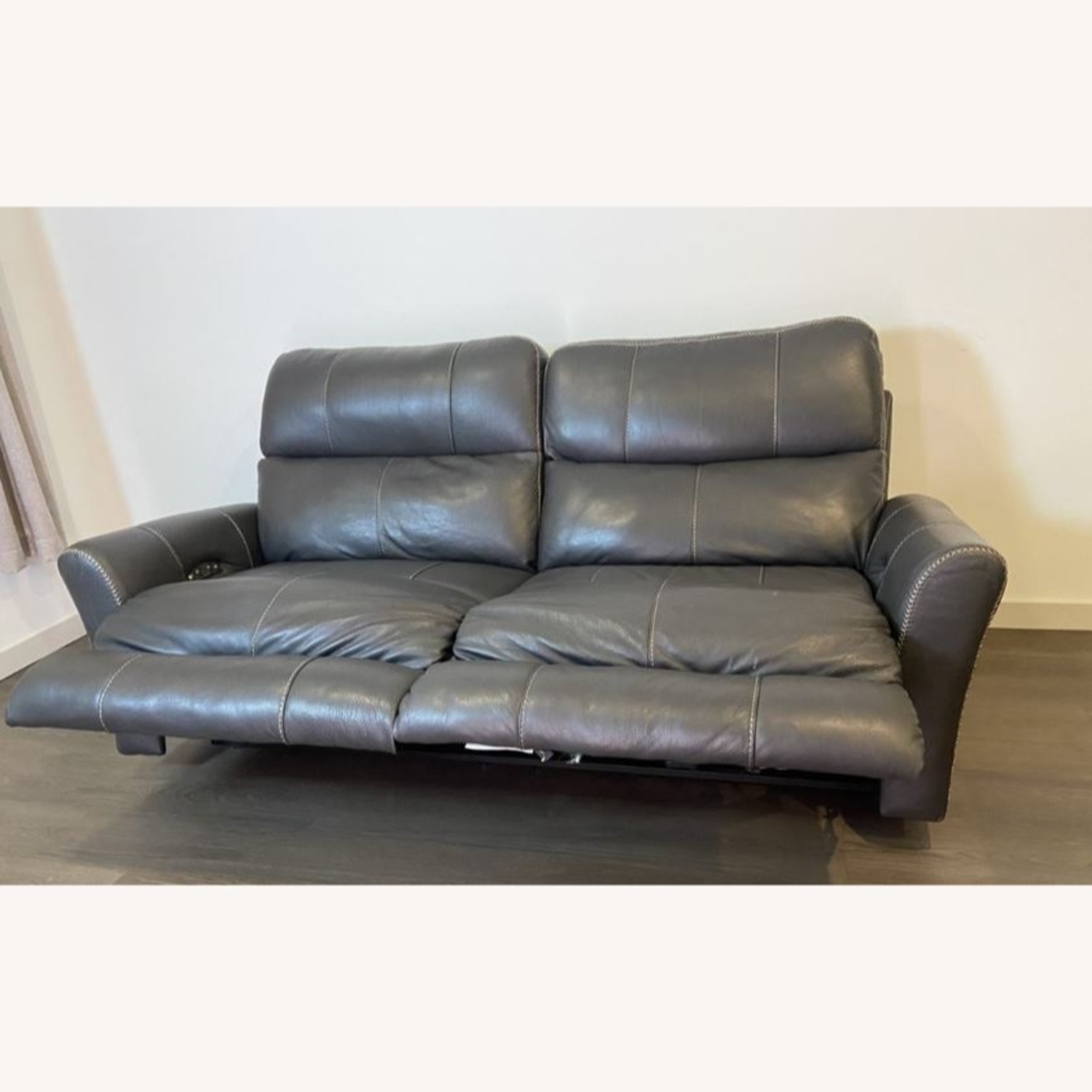 Italian Leather Power Reclining Sofa - image-1
