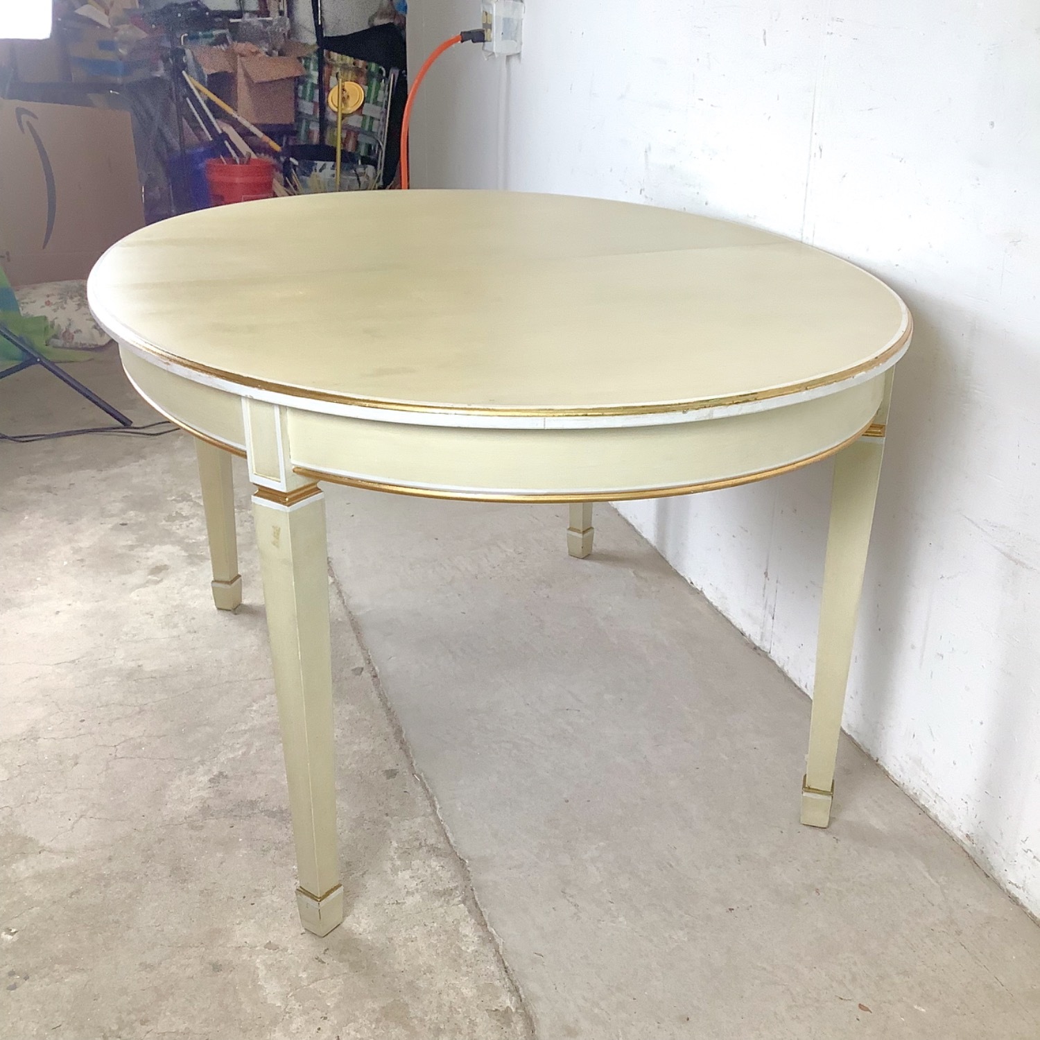 Vintage Danish Painted Oval Extension Dining Table - image-5