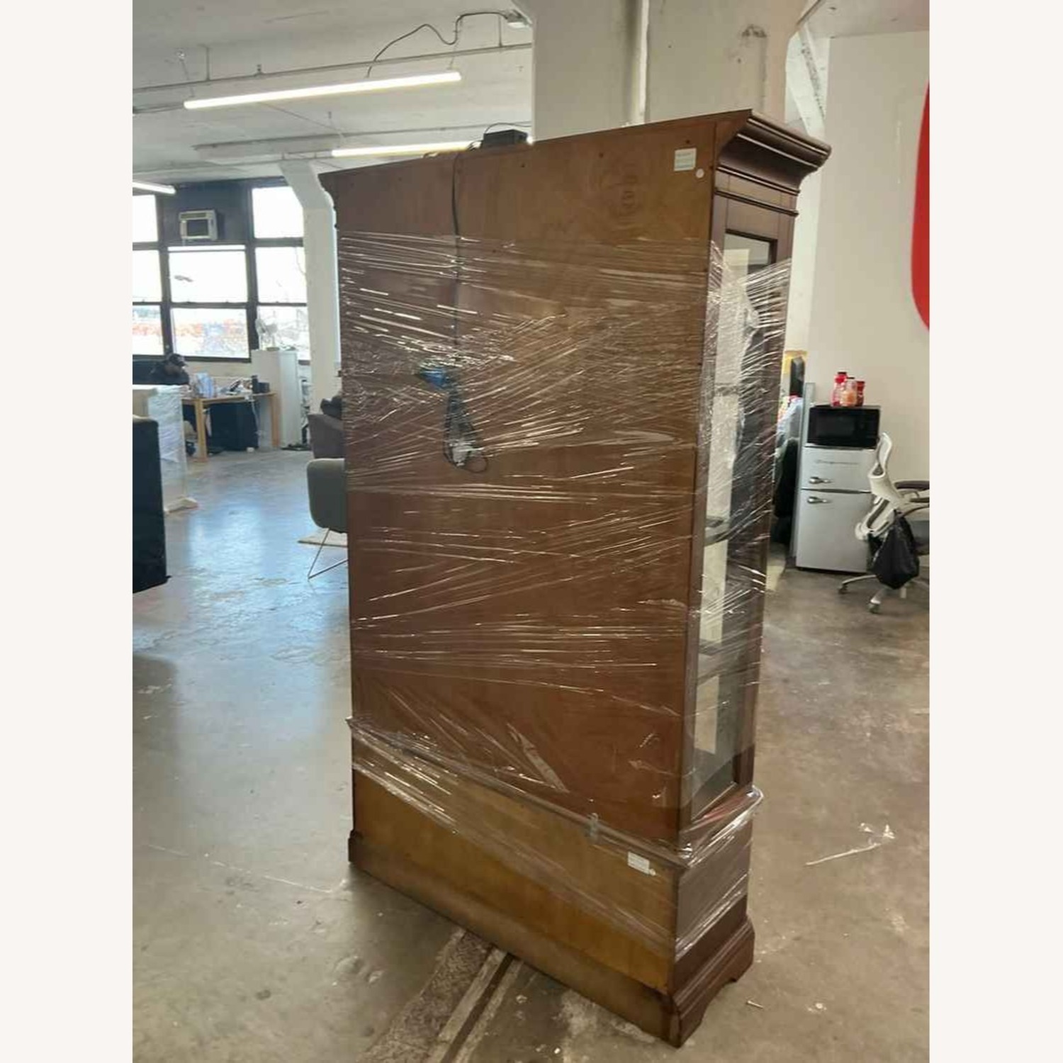 Dark Brown Wood China Cabinet - image-5