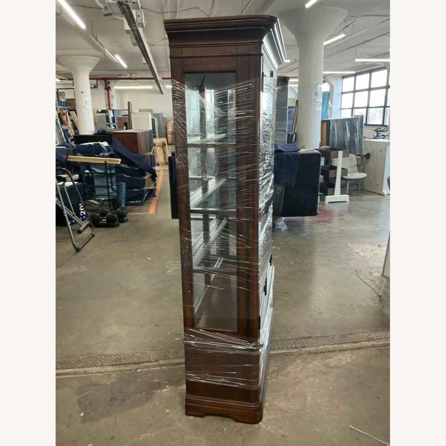 Dark Brown Wood China Cabinet - image-3