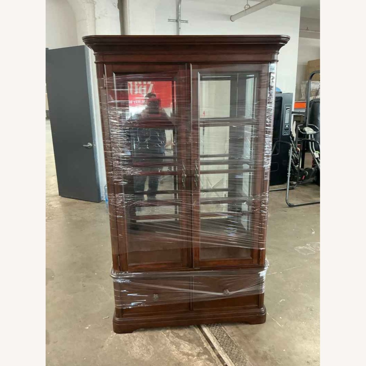 Dark Brown Wood China Cabinet - image-6