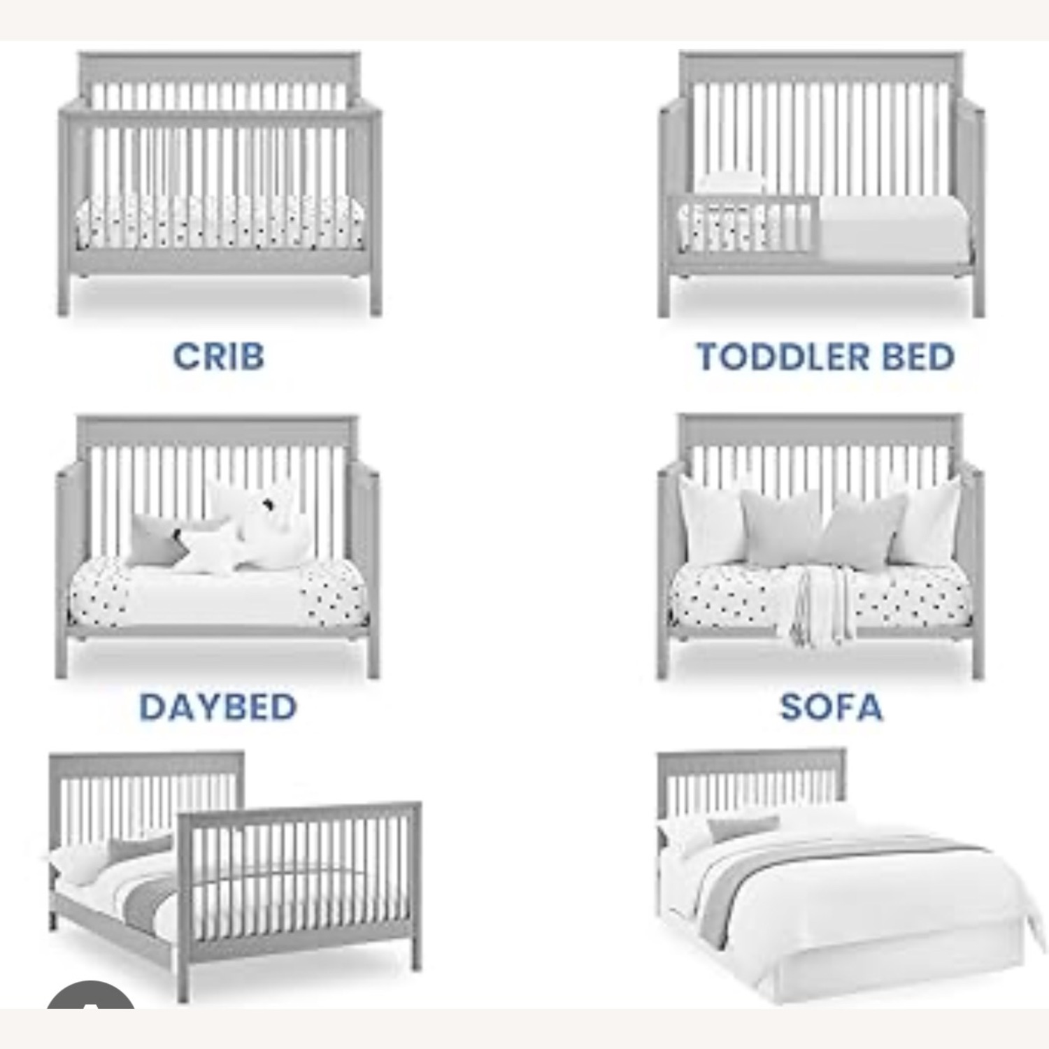 Delta Children Remy 6-in-1 Crib, Grey - image-1