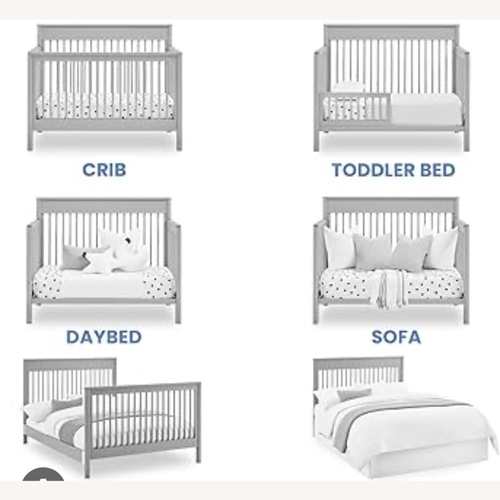 Used Delta Children Remy 6-in-1 Crib, Grey for sale on AptDeco