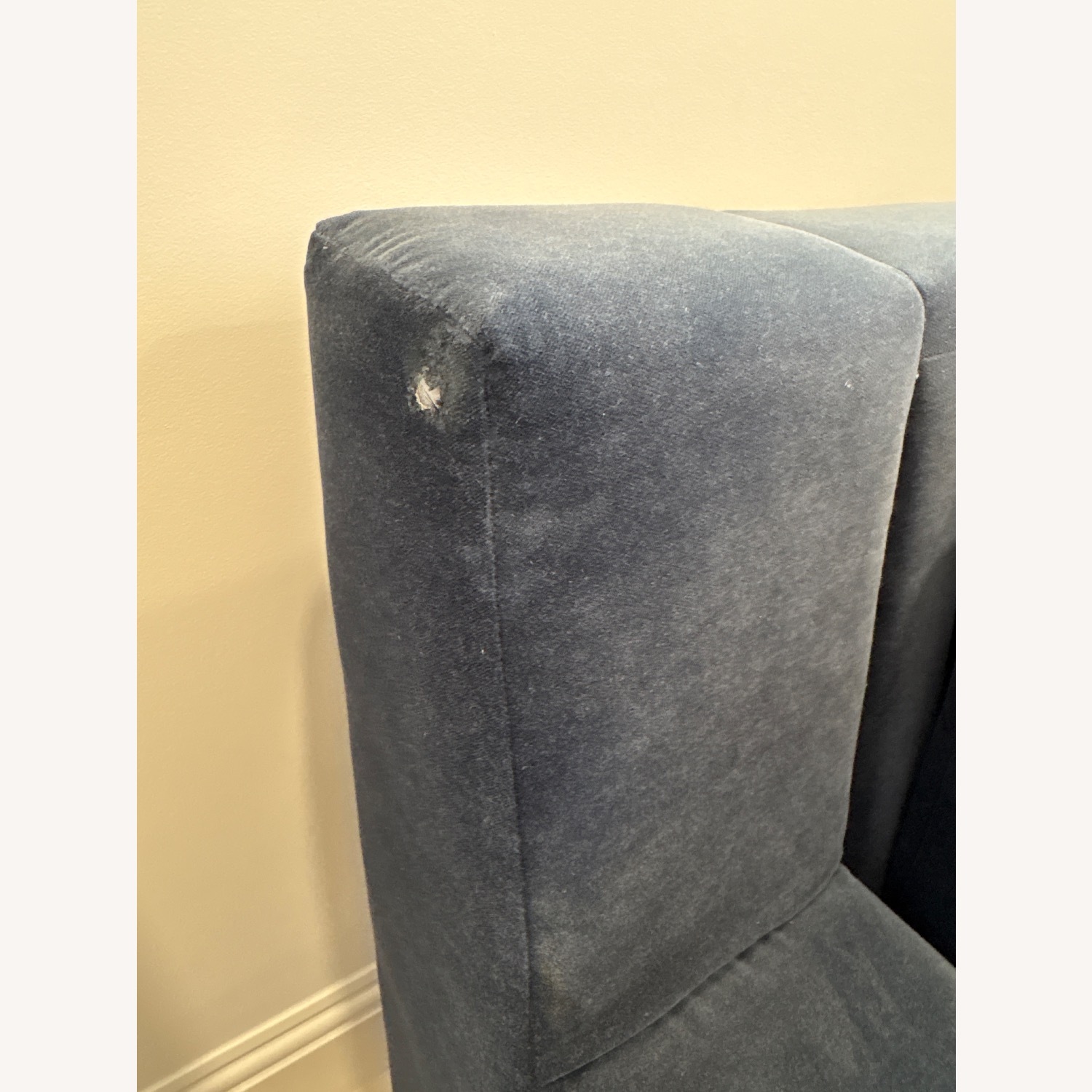 Restoration Hardware Modena Blue Velvet Sleeper Sofa - image-4