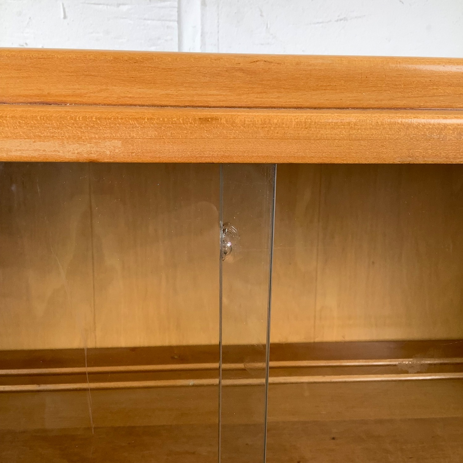 Vintage Low Bookcase with Sliding Doors - image-11