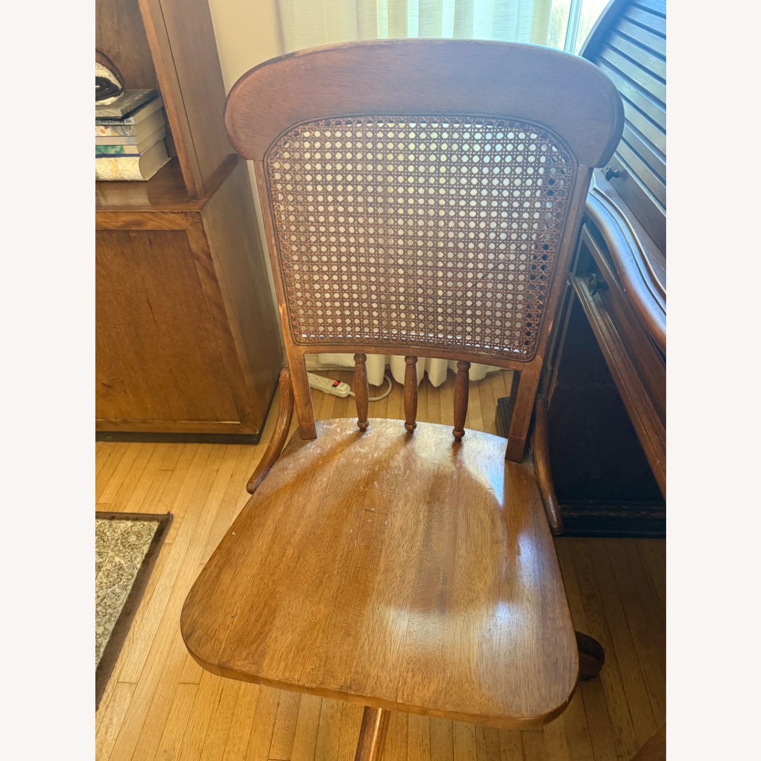 Solid Oak Wood Roll Top Executive Office Desk - image-10