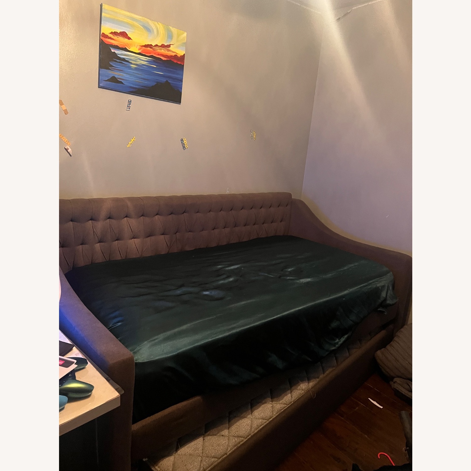 Grey Double Bed Twin Size - image-2